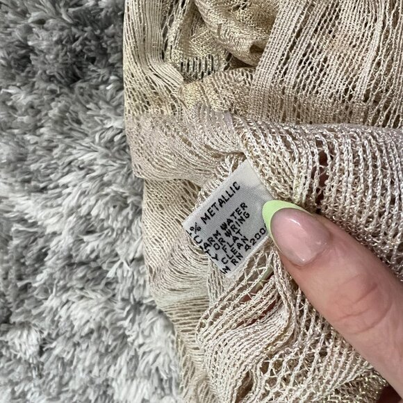 Vintage Metallic Lace Open Front Tie Top - Picture 5 of 5